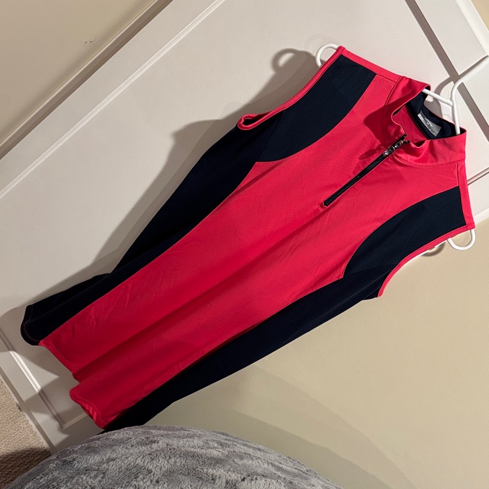 Callaway Pink and Navy Zip-Up Golf Dress